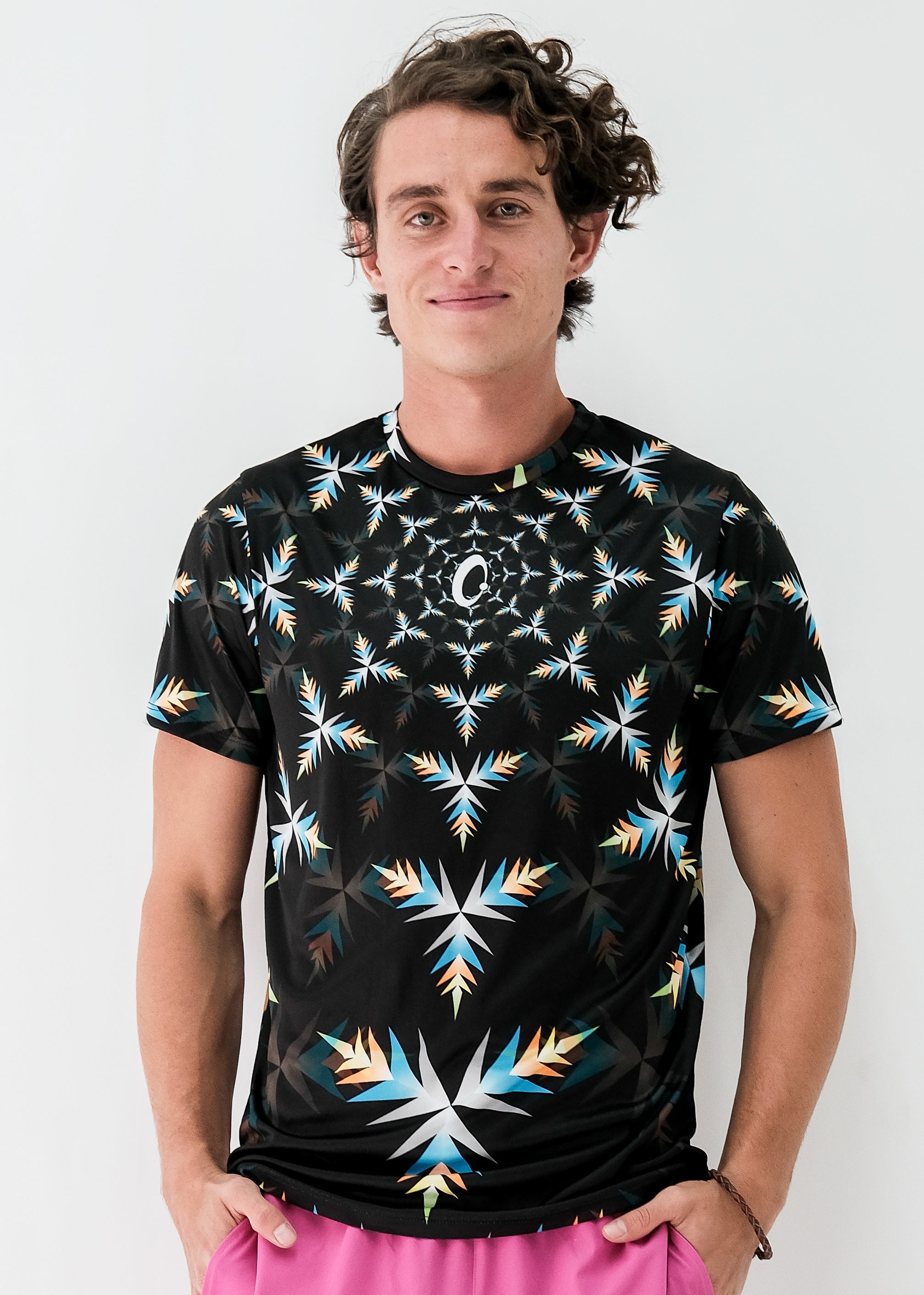 Playera Hombre Clasica geometria natural colores