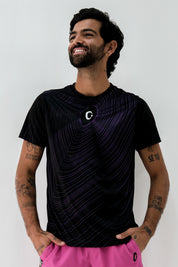 Playera Hombre Clasica Ondas Moradas