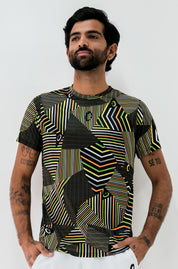 Playera Hombre Clásica Triángulos Rayas