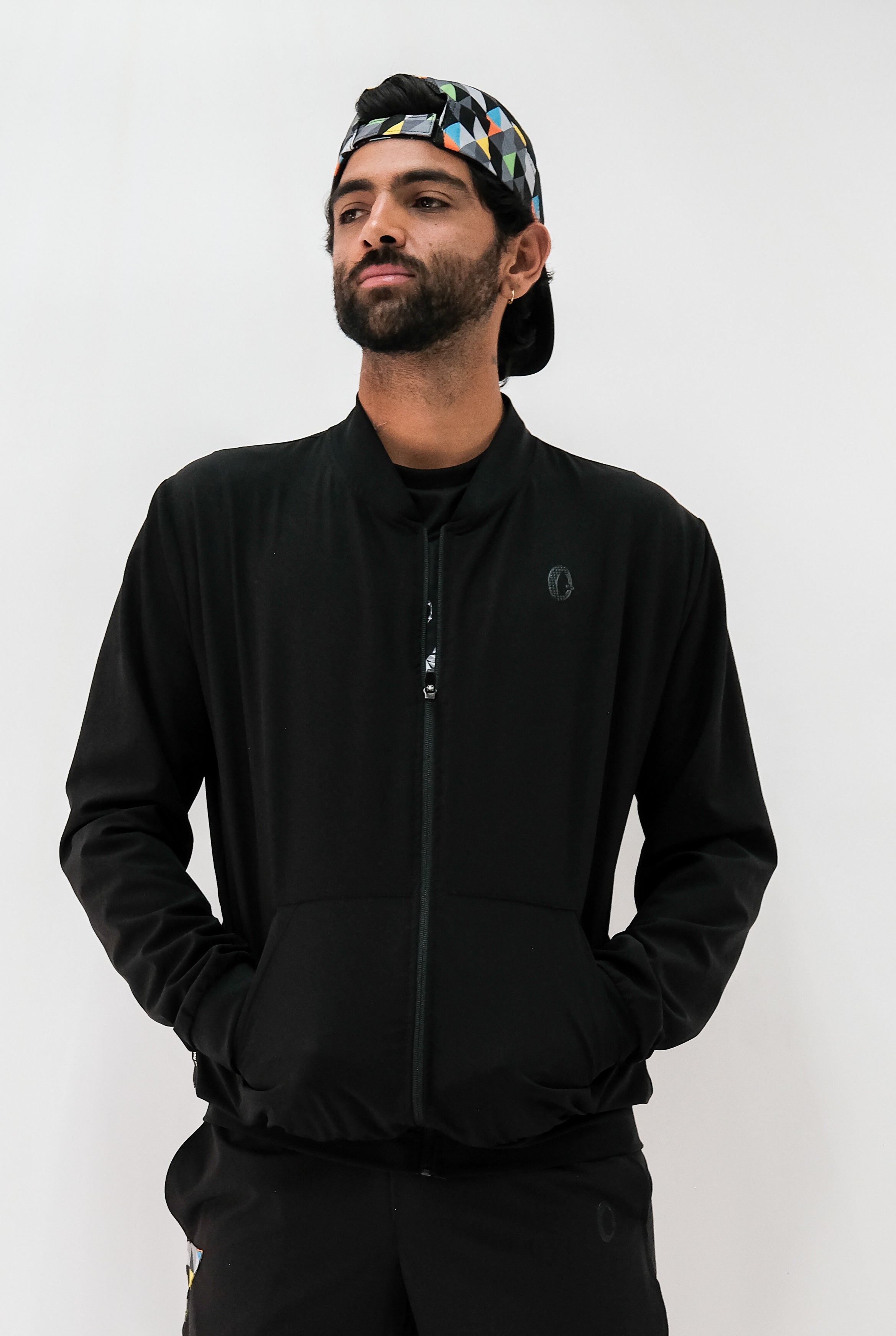 Chamarra Bomber Hombre Negra