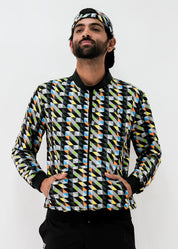 Chamarra Bomber Hombre Triangulos