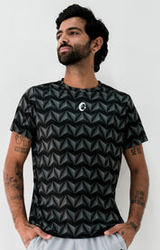 Playera Hombre Clasica Triangulos 3d