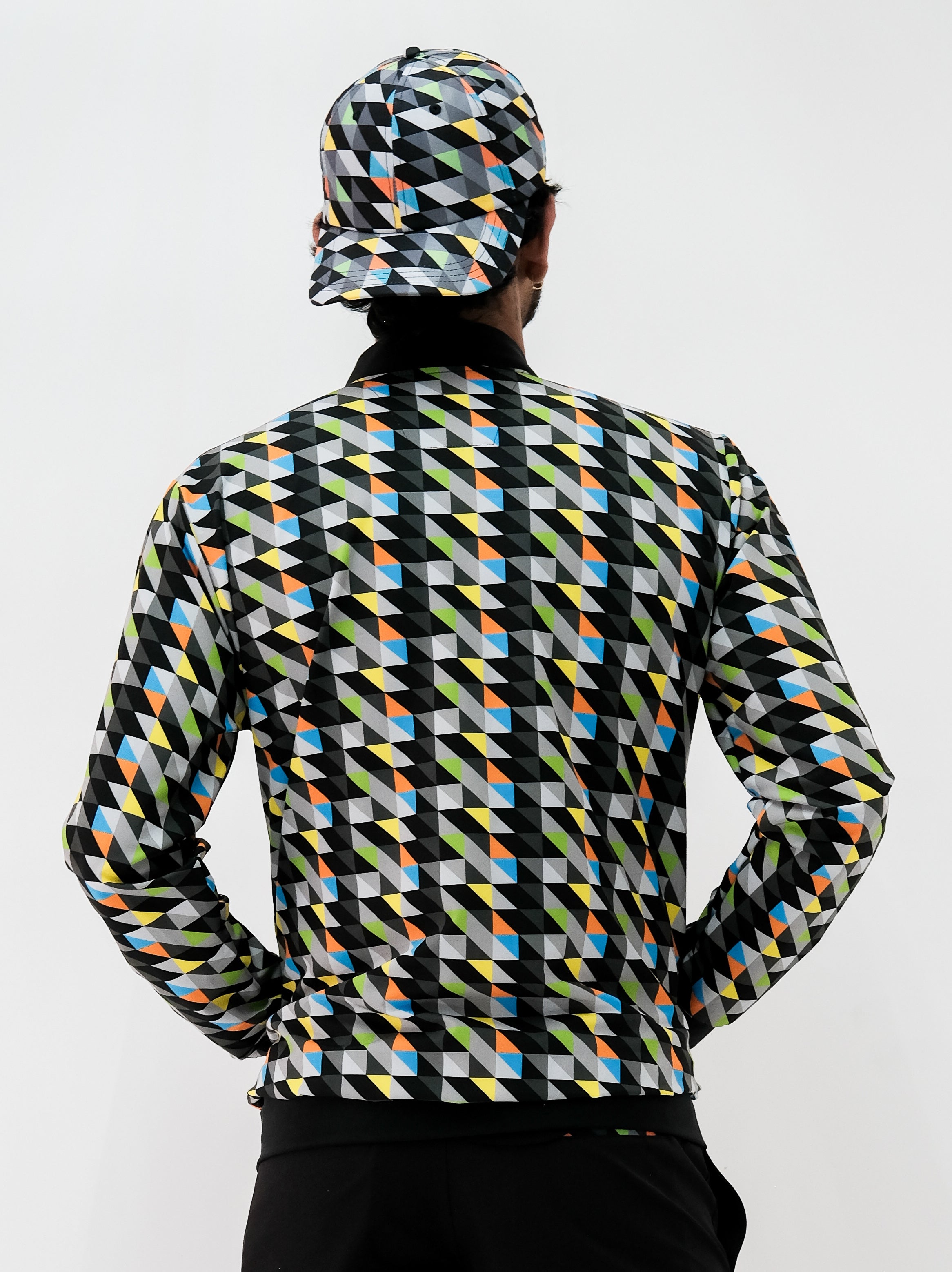 Chamarra Bomber Hombre Triangulos