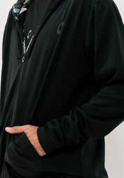 Chamarra con gorro hombre negro