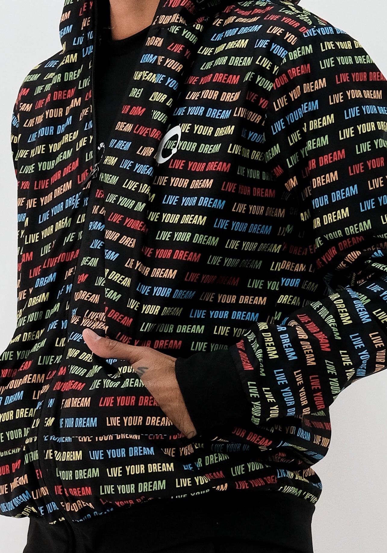 Chamarra con gorro hombre live your dream