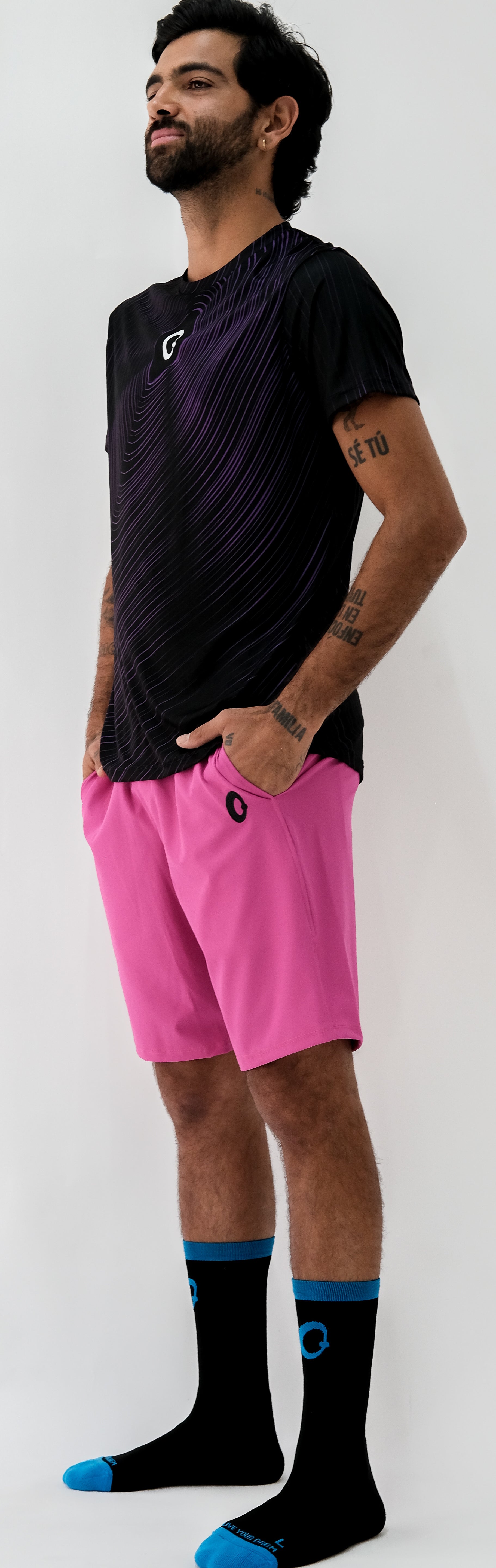 Playera Hombre Clasica Ondas Moradas