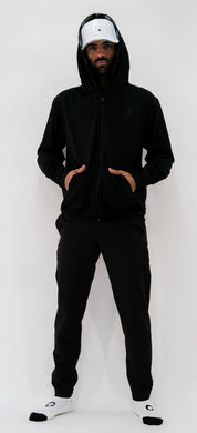 Chamarra con gorro hombre negro