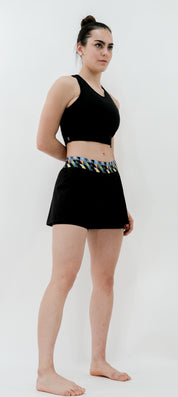 FALDA MUJER CON LICRA NEGRO RECICLADA