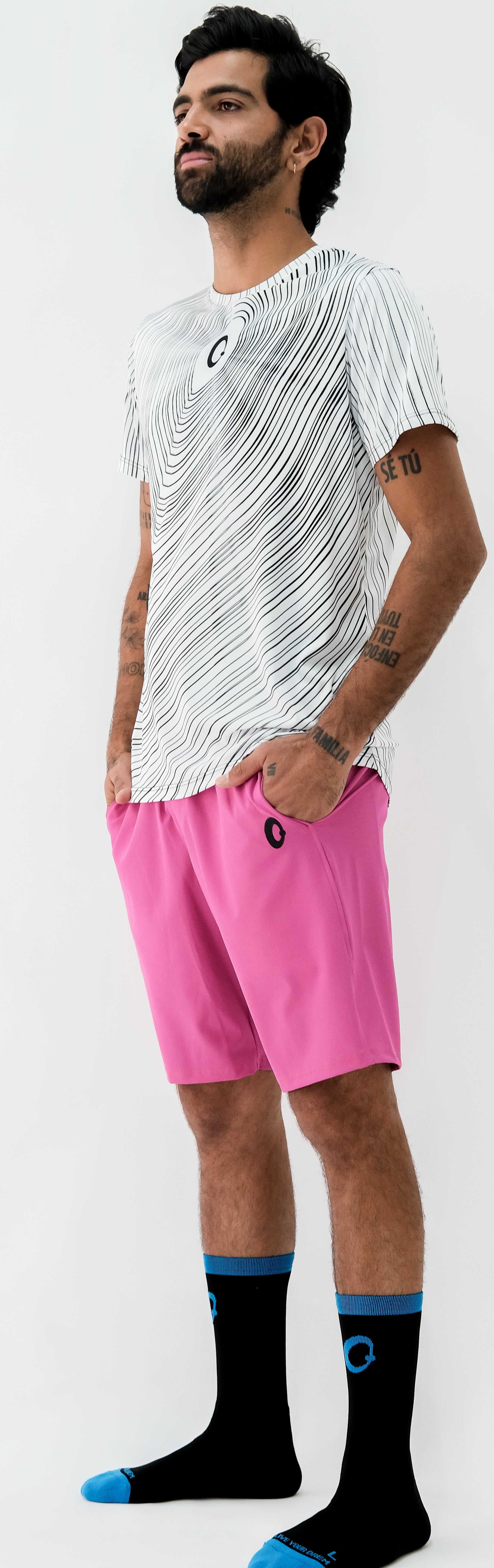 Playera Hombre Clasica Ondas Blanca