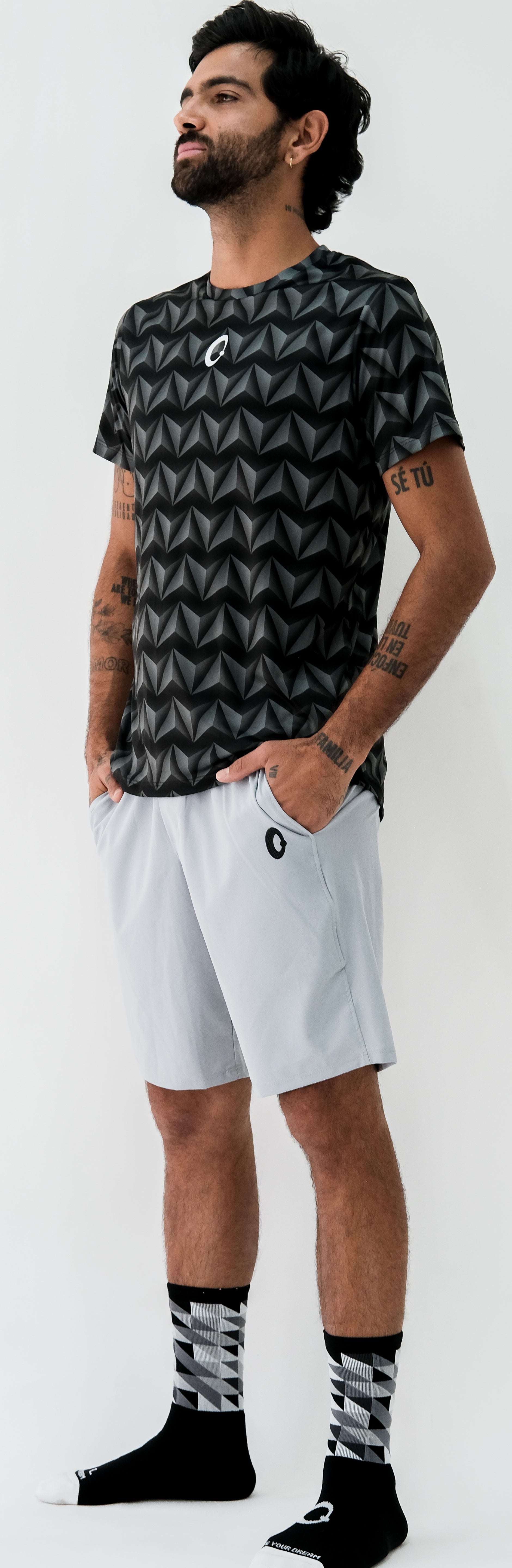 Playera Hombre Clasica Triangulos 3d