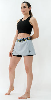 FALDA MUJER CON LICRA GRIS RECICLADA