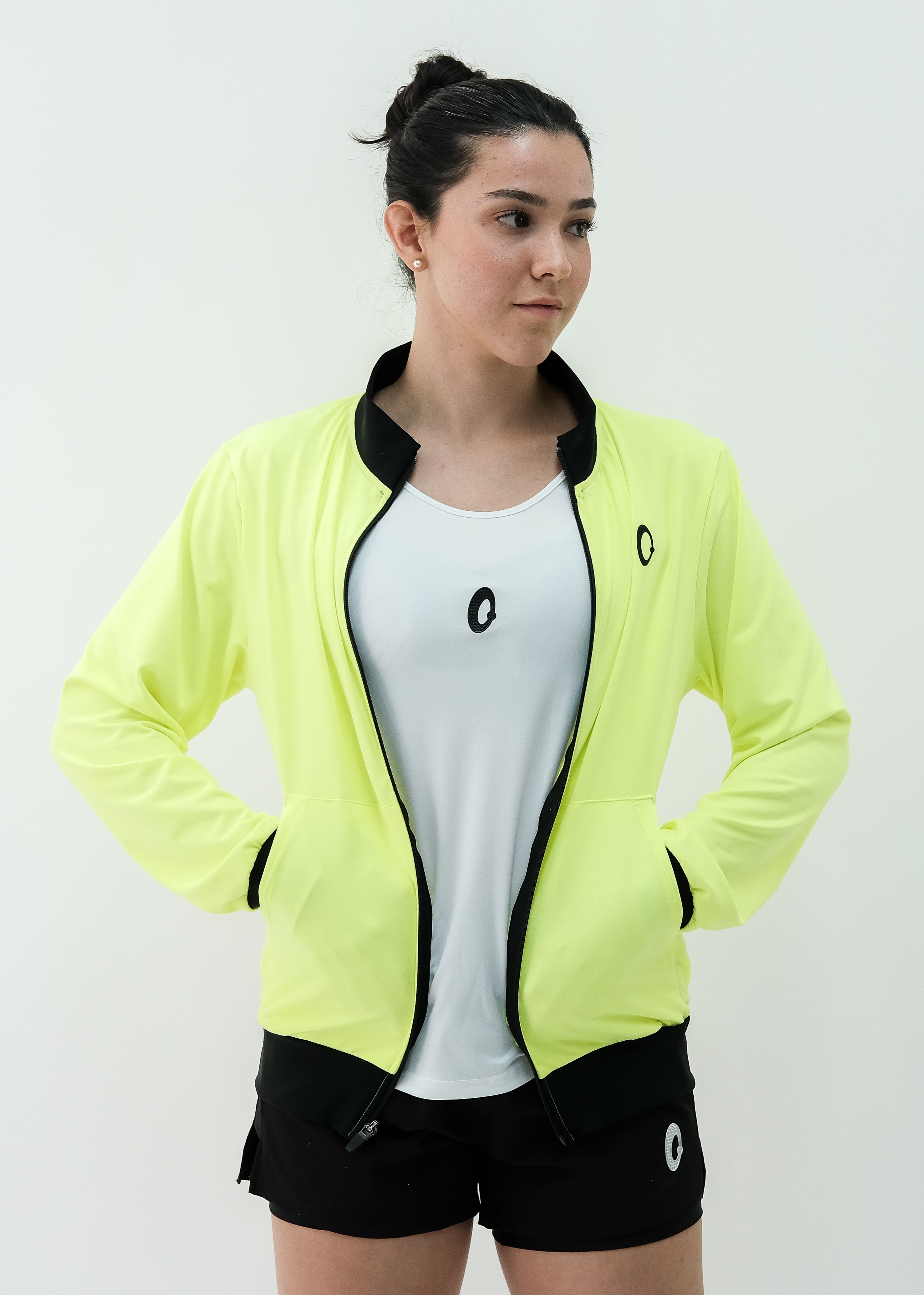 Chamarra Mujer Neck Amarillo Fosfo