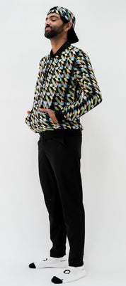 Chamarra Bomber Hombre Triangulos