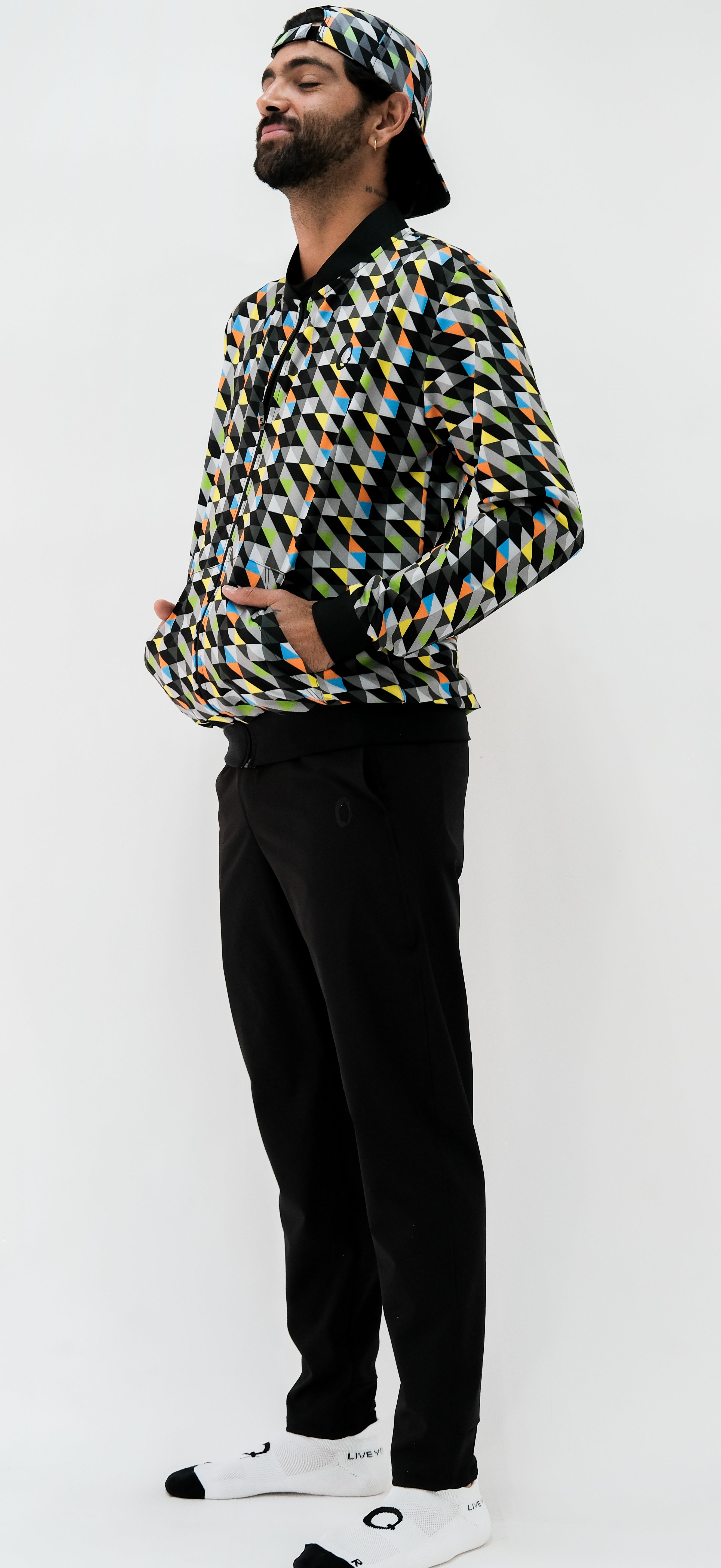 Chamarra Bomber Hombre Triangulos