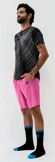 Playera Hombre Clasica Ondas Negra