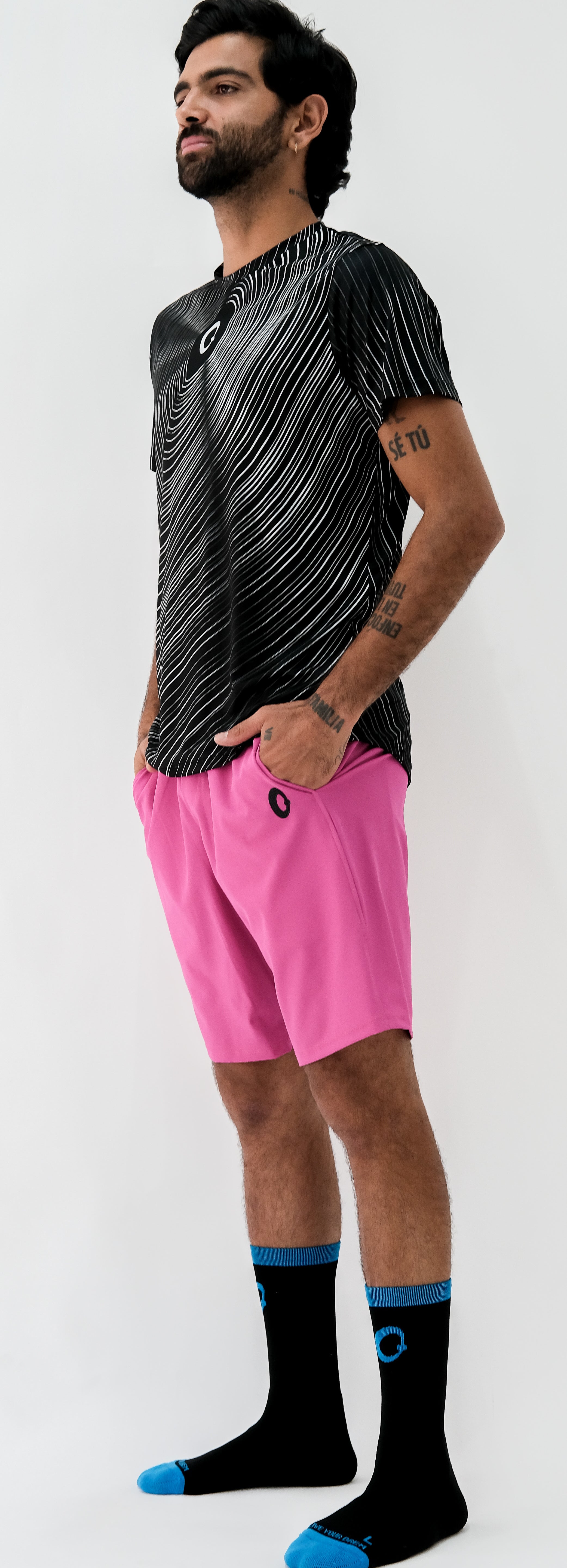 Playera Hombre Clasica Ondas Negra