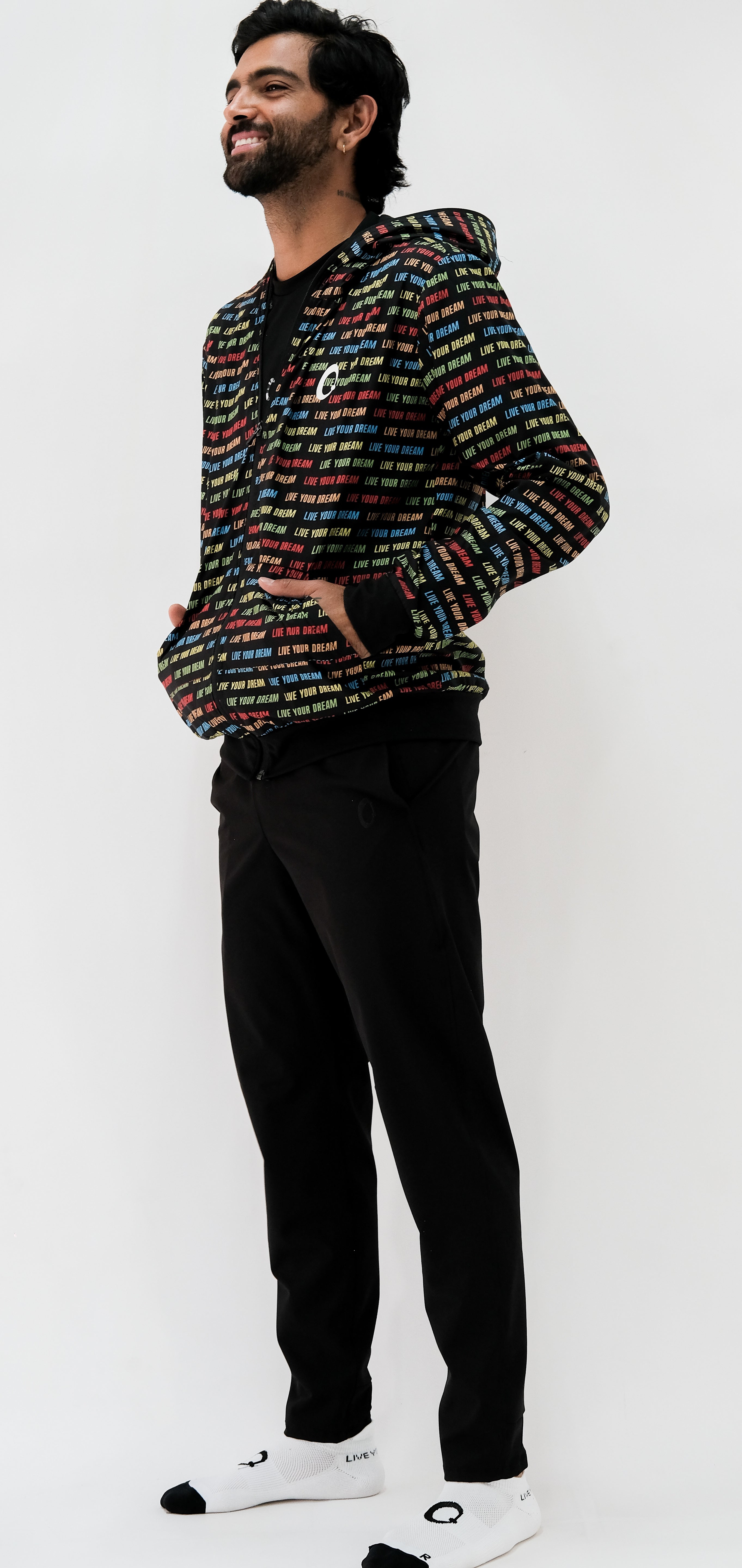 Chamarra con gorro hombre live your dream