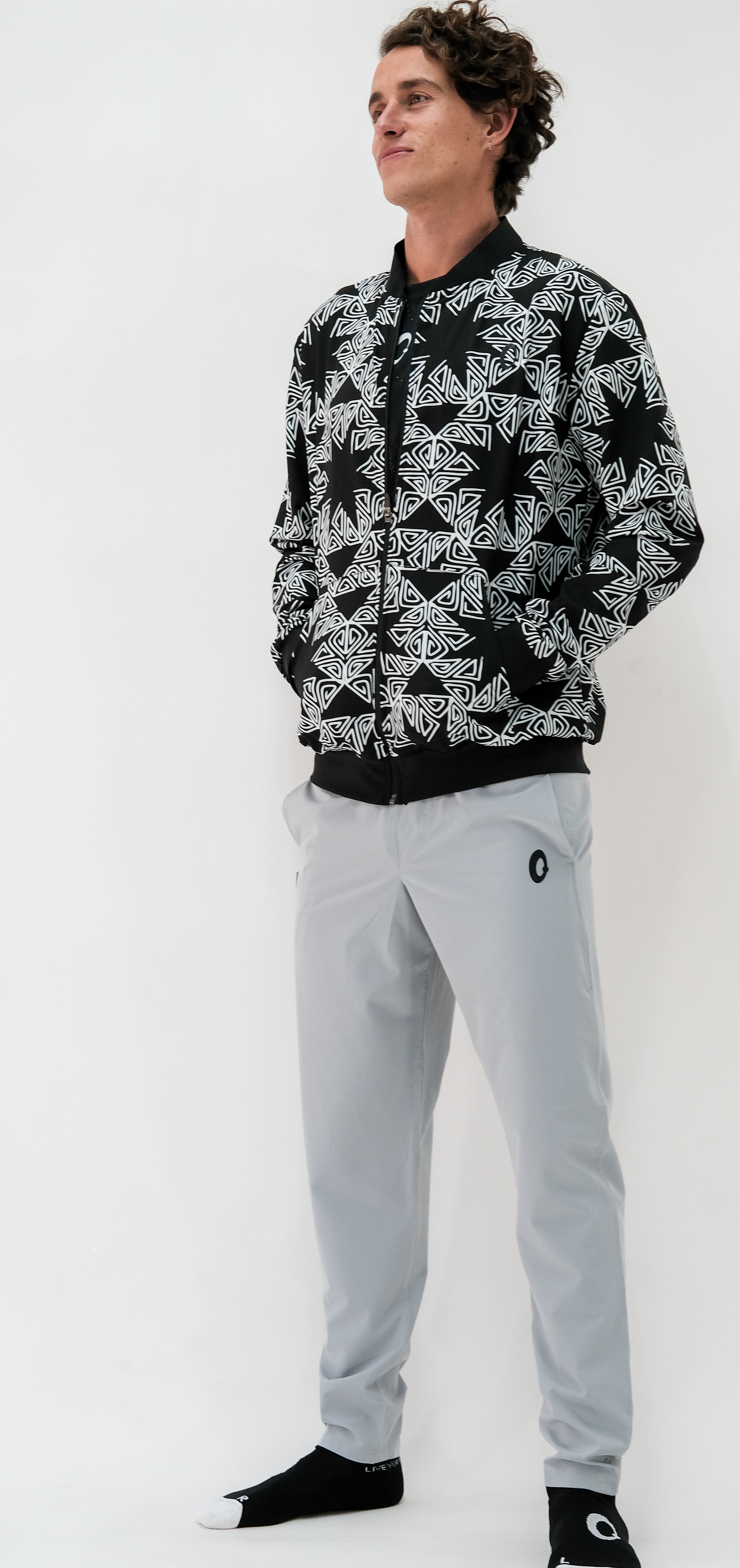 Chamarra Bomber Hombre Triangulos Espiral Mandala