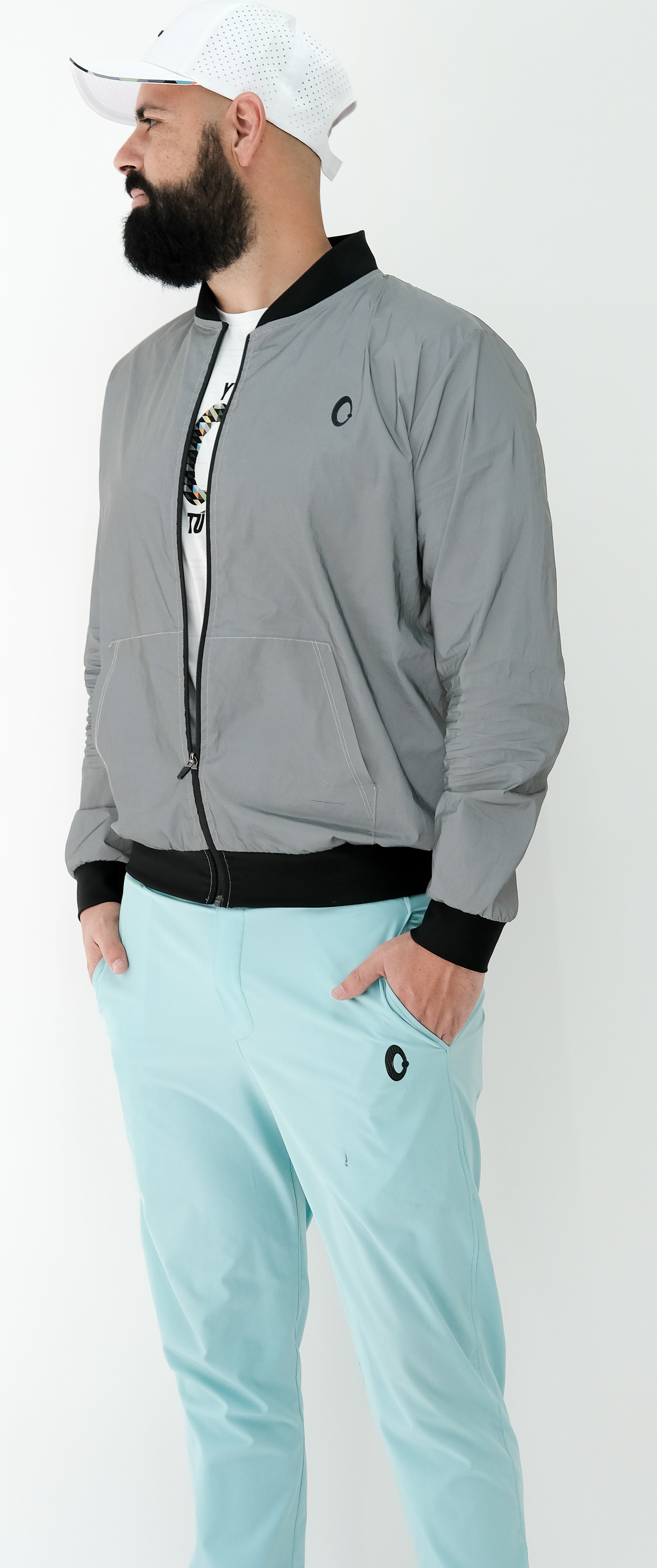 Chamarra Bomber Hombre Reflejante