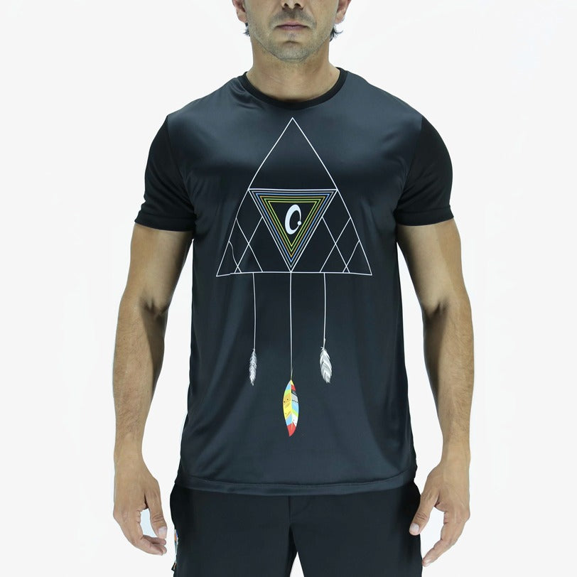 Playera Hombre Corte Clásico - Atrapasueño Negra Reciclada