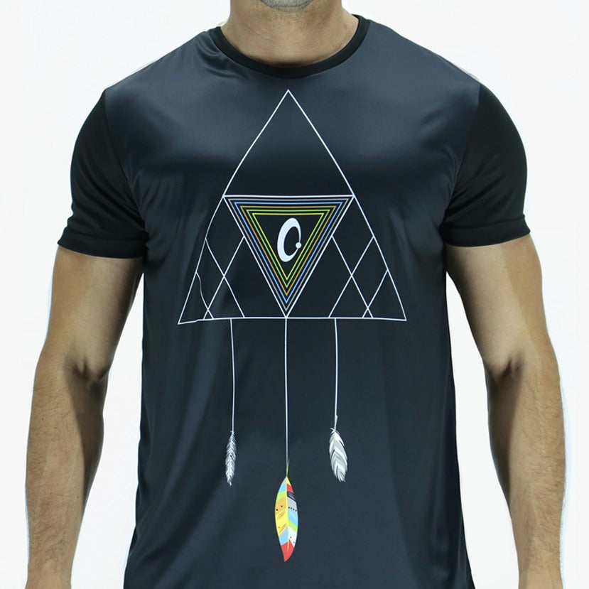 Playera Hombre Corte Clásico - Atrapasueño Negra Reciclada