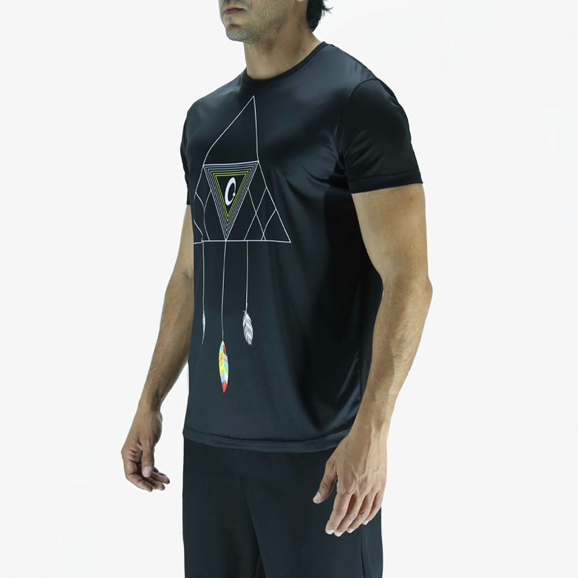 Playera Hombre Corte Clásico - Atrapasueño Negra Reciclada