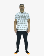 Playera Hombre Corte Clásico - Live Your Dream Binario Blanca Reciclada