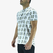 Playera Hombre Corte Clásico - Live Your Dream Binario Blanca Reciclada