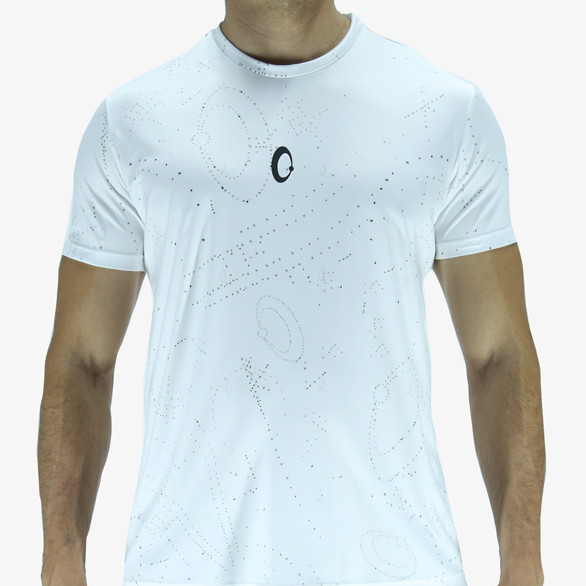 Playera Hombre Corte Clasico Constelacion "O" Blanca Reciclada