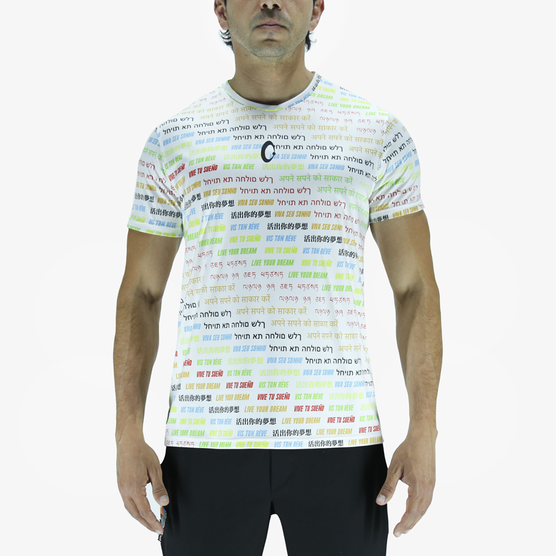 Playera Hombre Clasica LYD Idiomas Blanca