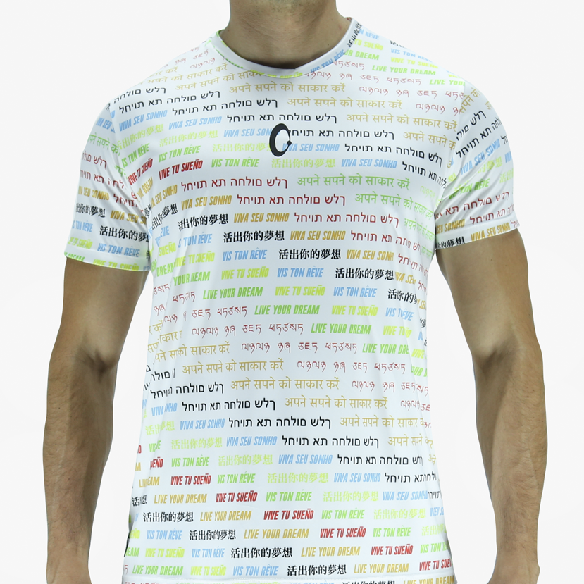 Playera Hombre Clasica LYD Idiomas Blanca