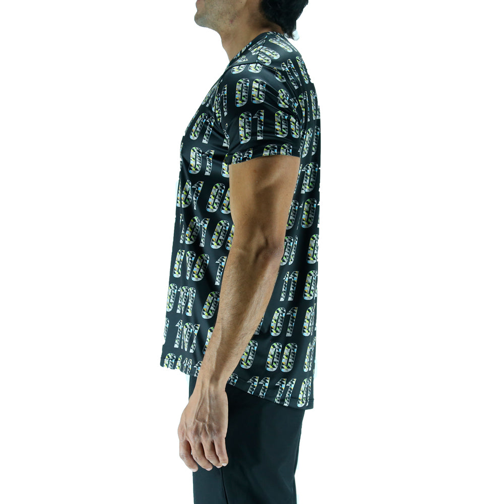 Playera Hombre Corte Clásico - Binario Negra Reciclada