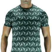 Playera Hombre Corte Clásico - Triangulos 3D Negra Reciclada