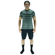 Playera Hombre Corte Clásico - Triangulos 3D Negra Reciclada
