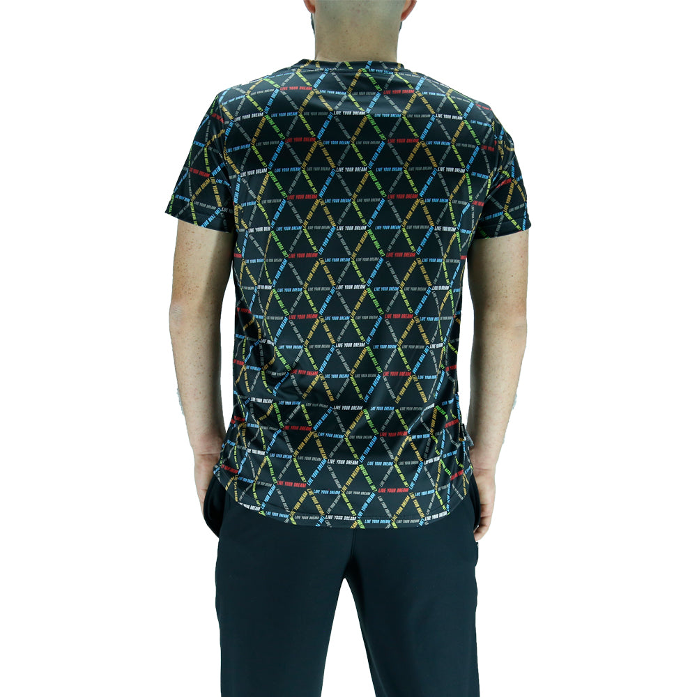 Playera Hombre Clasica Triangulos Live Your Dream Negra